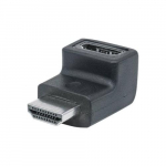 HDMI A to HDMI A F M Downward 90 Degree Adapter, Black_noscript