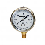0-30 PSI No-Lead Stainless Case Pressure Gauge