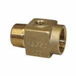 1" Red Brass Ground Source Coupling with 1/4" Tap