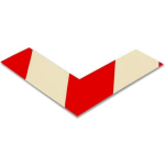 2" Wide White Floor Tape Angle wth Red Chevrons_noscript
