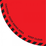 "Caution Door Swing Area" 36" Red Sign_noscript