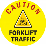 "Caution Forklift Traffic" Floor Sign_noscript