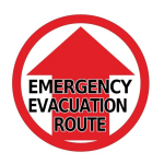 "Emergency Evacuation Route" Sign_noscript