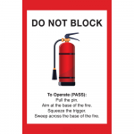 "Do Not Block Fire Extinguisher" Sign_noscript