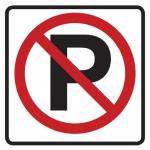 "No Parking" Floor Sign, 12" Wide_noscript
