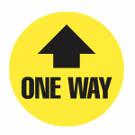 "One-Way" Floor Tape Sign, Yellow, 12"_noscript