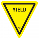 "Yield" Yellow and Black Sign, 12"_noscript