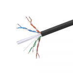 Cat6 Ethernet Bulk Cable, Solid, 1000ft, Black, UL
