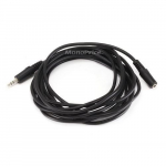 Stereo Plug/Jack M/F Cable, 12ft, Black_noscript