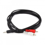 Stereo Plug/2 RCA Plug Cable, 6ft, Black_noscript