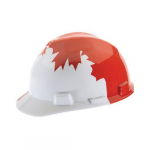 Canadian Freedom V-Gard Protective Cap, White, Red Leaf