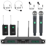 Quad-Channel UHF Wireless Microphone System_noscript