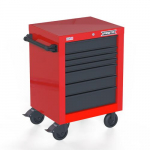 Single Bank Roller Cabinet, Red/Gray, 27"_noscript
