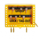 Wall Mounted Group Lockout Box 320x270x85mm, Yellow_noscript