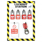 4 Lock Lockout Station with Contents