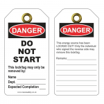 Tag Danger "Do Not Start This", 75x160mm