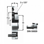 Adapter Plate, Short Taper 8, External Diameter 216mm_noscript