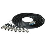 Audio Cable 25-Pin D-Sub Male to 8 XLR Female 25ft