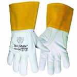 Tig Welding Gloves Cut Resist Leather, 2XL, White_noscript
