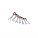 12 Point Short Combination Ratcheting Wrench Set, 7 Pieces