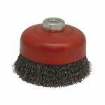 3" Crimped Wire Cup Brush, Thin Wire