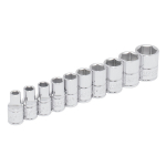 SAE 6-Point, 1/4" Drive Socket Set in Rail and Clip