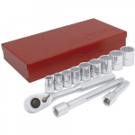 3/8" Driver Socket Set with Extensions, SAE_noscript