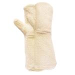 White Mitt with Long Cuff, Large, Natural White