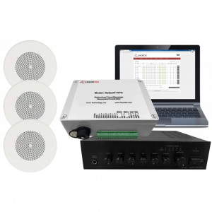 Netbell Linortek NTG-C3 Multi-Function Speaker System w/Network PA System Controller Tone Generator for School Office Factory Break Time Alarm Paging Background Music (3 Ceiling Mounted Speakers)