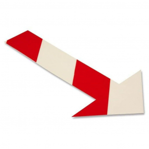 Mighty Line, White and Red Chevron, Arrow, 10" by 6", Pack of 50