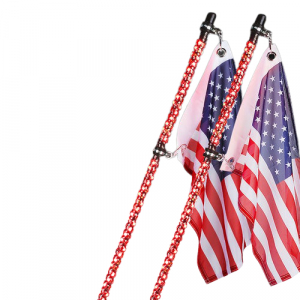 Xprite 2PC 5FT Red LED Spiral Whip Lights,w/American Flag Safety Flexible Antenna Pole Whip Lighting for Offroad Jeep Sand Dune Buggy UTV ATV 4X4 Polaris RZR Trucks Yamaha Can-am Maverick X3