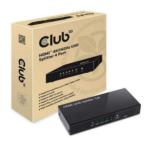 CLUB 3D CSV-1380 HDMI 4K 60Hz UHD Splitter 4 Ports