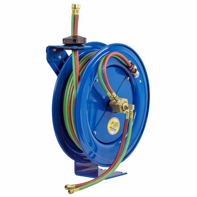 75 hose,Blue 200 PSI 1/4 I.D. Coxreels SHW-N-175 Dual Hose Spring Rewind Hose Reel for oxy-acetylene 