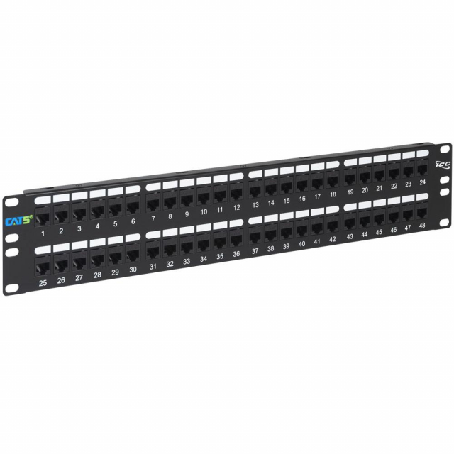 ICC ICMPP48C61 - Patch Panel, Cat 6, Feedthru, 48-P, 1Rms