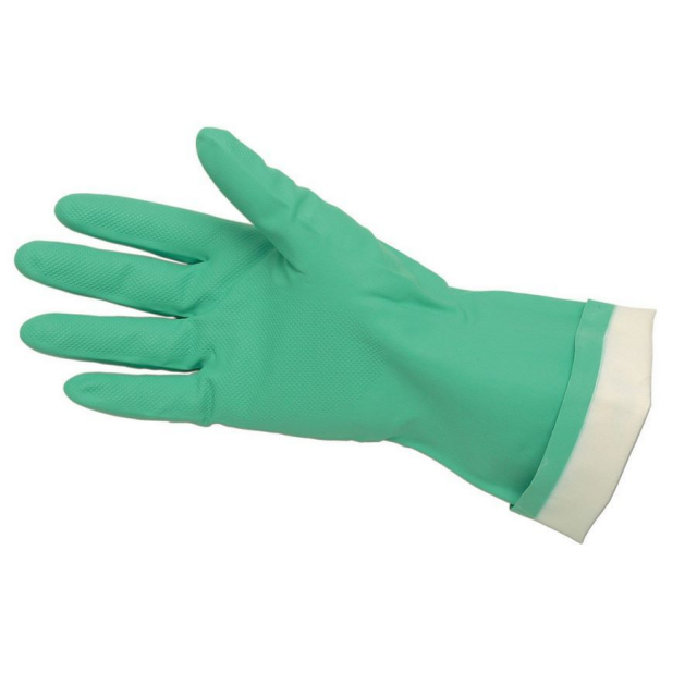 Buy MCR Safety 5319E, Nitri-Chem Flock Lined Green Nitrile Gloves ...