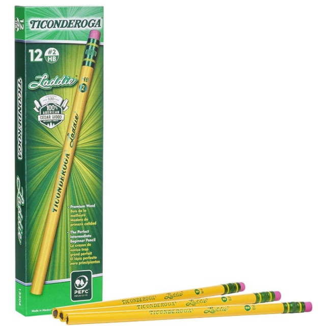 Ticonderoga Beginners Pencils with Eraser, 12 per Pack, 2 Packs