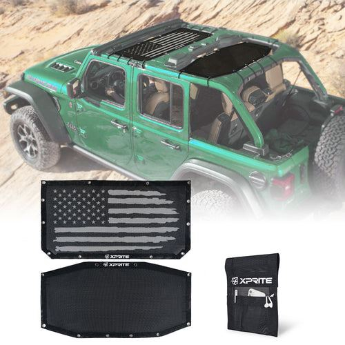 Buy Xprite JLSHADEFLAG, Top Mesh Sun Shade for 2018+ Jeep Wrangler